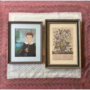 Vintage Robert Furber Gardinier 12 Months Flowers Newman Framed Boy pictures set